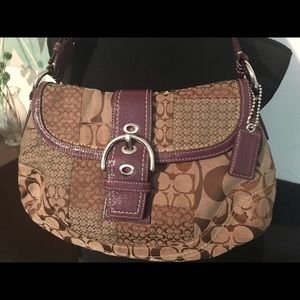 Coach Purple and Tan Purse